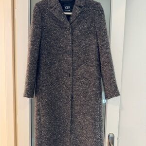 Zara Manteco Wool Blend Boucle Coat ZW Collection